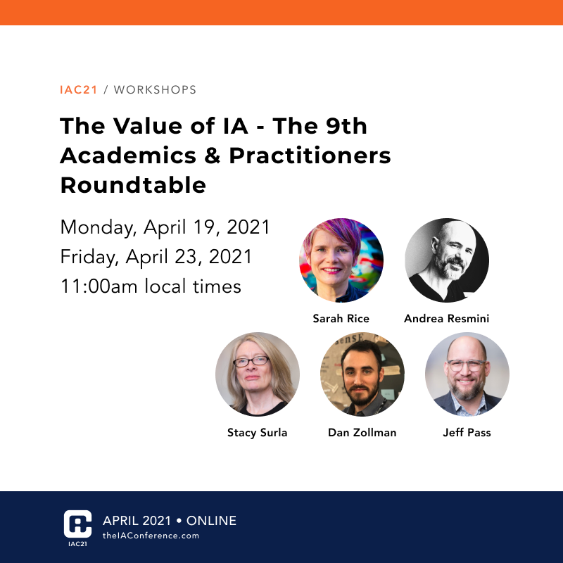 The Value of IA – The 9th Academics & Practitioners Roundtable at the 2021 Information Architecture Conference
